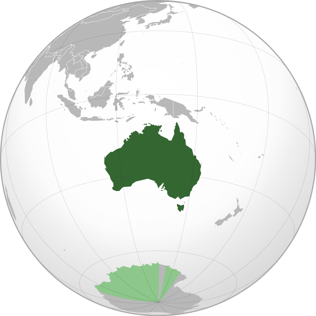 Location Of Australia on 3D Globe