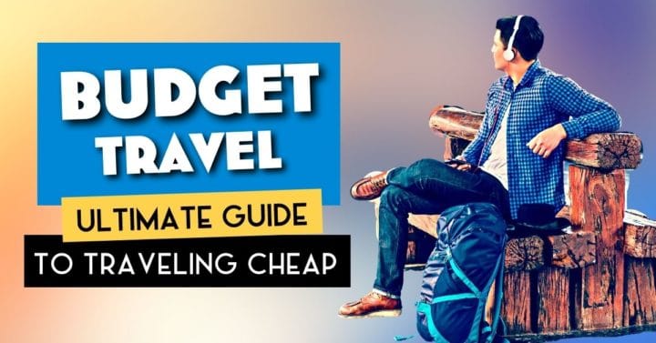 Budget Travel guide Man sitting on bench