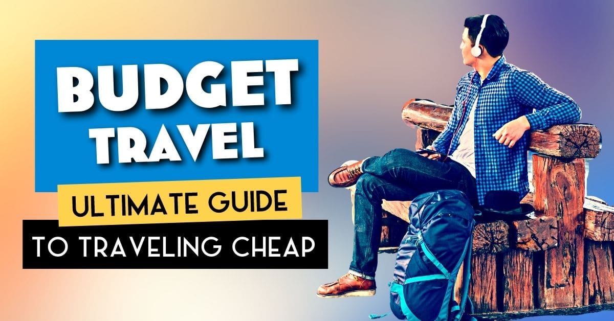 Budget Travel guide Man sitting on bench
