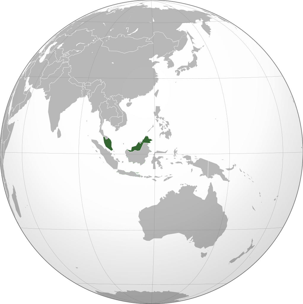 Location Of Malaysia on 3D Globe