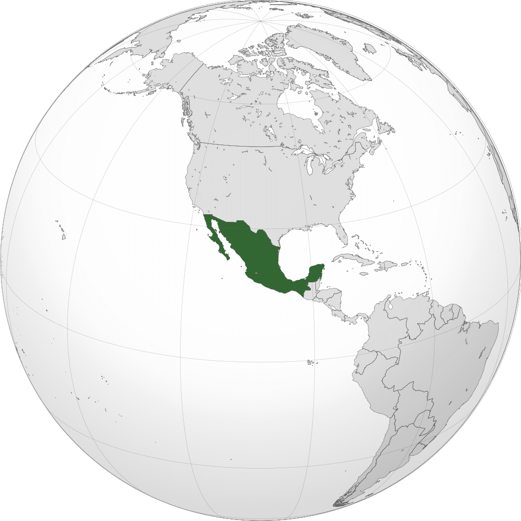 Location Of Mexico on 3D Globe